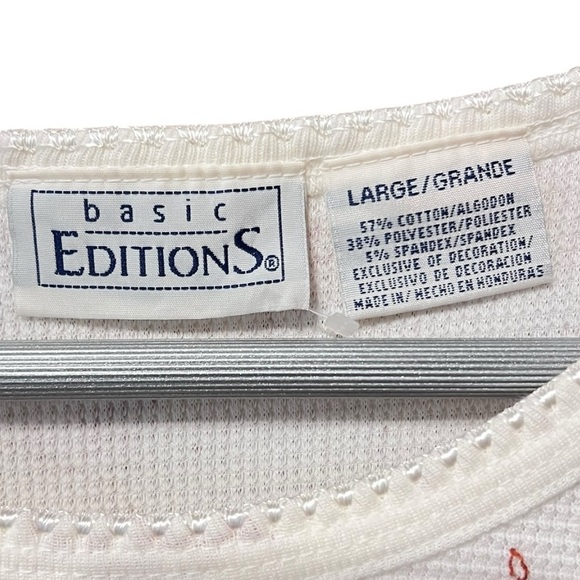 🟣Basic Editions Floral Thermal Waffle Top – Size Large - Picture 3 of 4